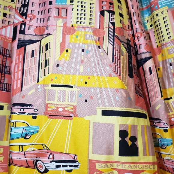 Sold Out Rare Lindy Bop Adalene San Francisco print swing skirt size US 10 - Picture 13 of 14